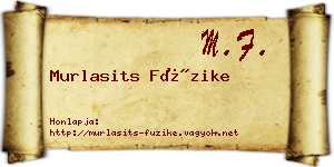 Murlasits Füzike névjegykártya